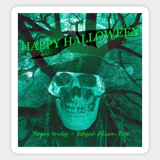 Edgar Allan Poe Halloween Card Sticker